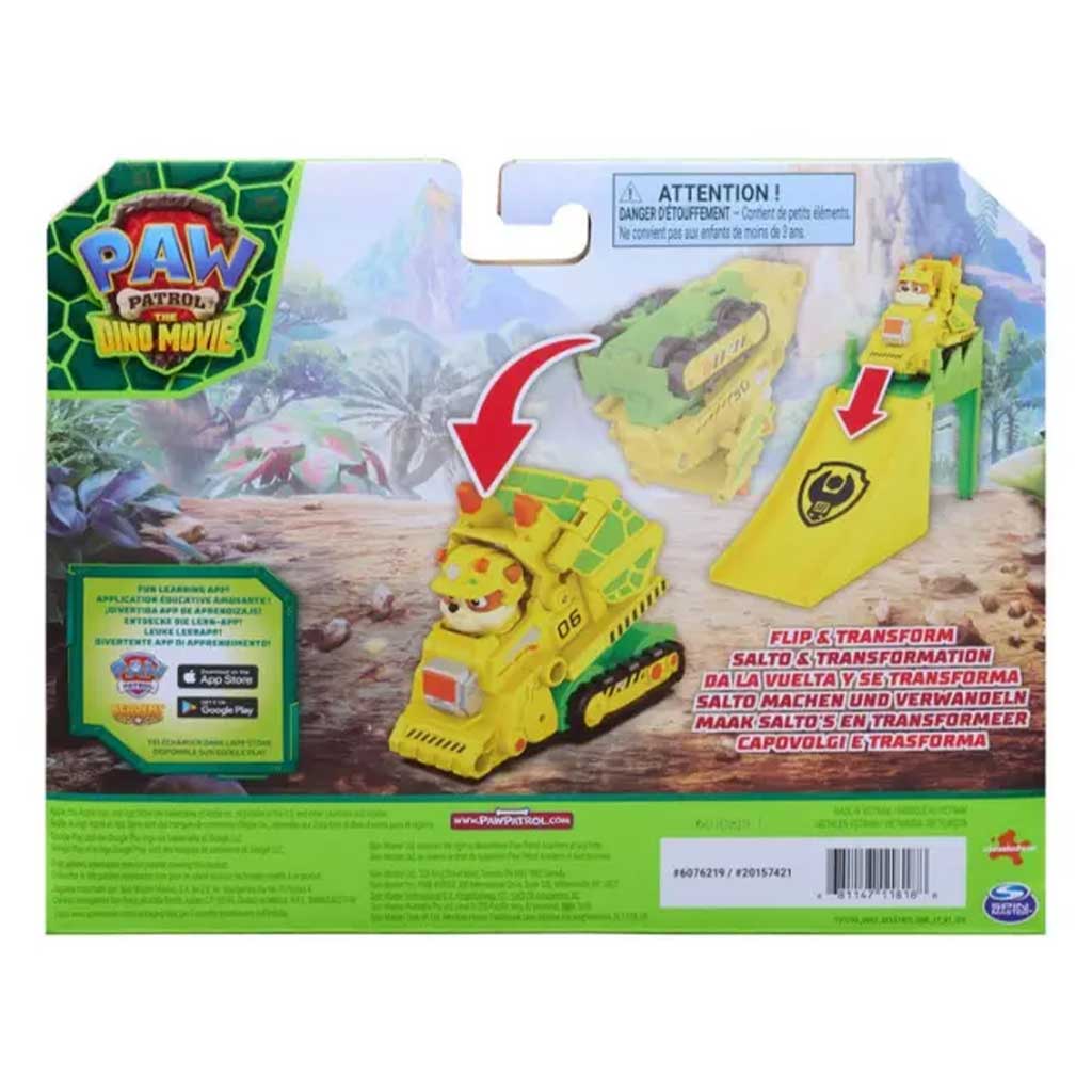 imagen de Paw Patrol Dino Movie - Vehículos acróbatas volcados Rubble - Spin Master 2
