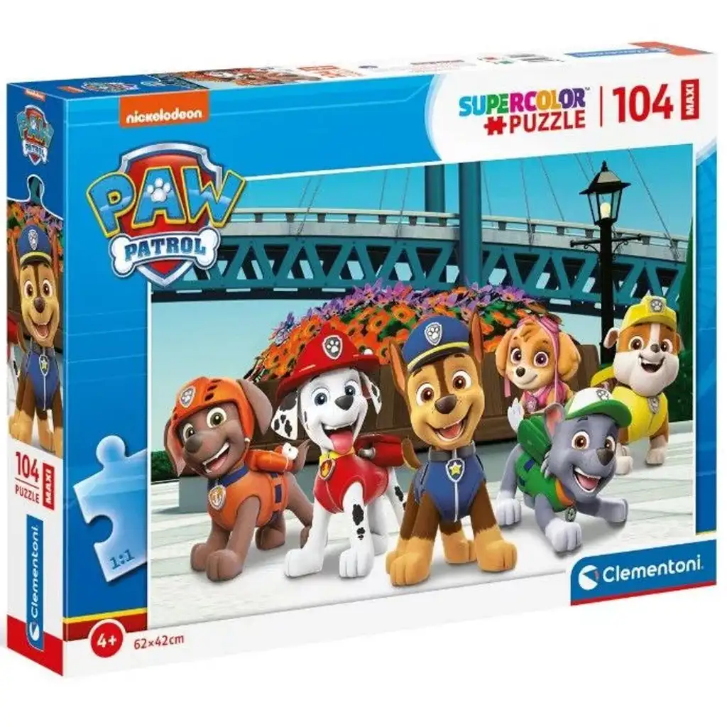 imagen de Paw Patrol en misión 104 piezas maxi supercolor puzzle - Clementoni 1