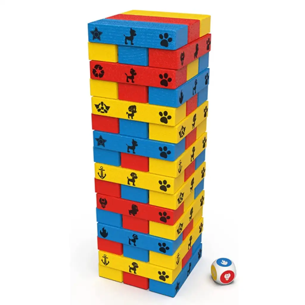 imagen de Paw Patrol: Juego de construcción de torre colorido Jenga - Spin Master 2