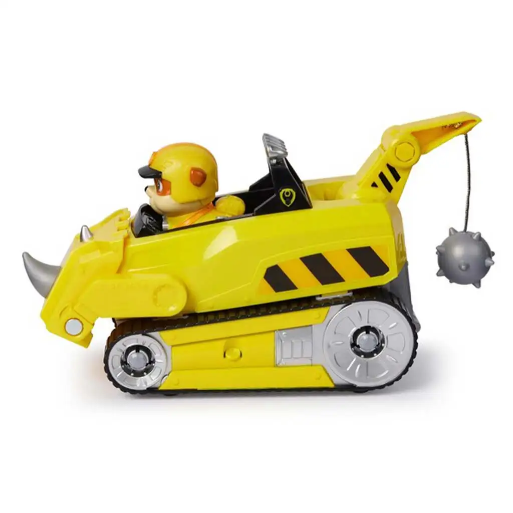 imagen de Paw Patrol: Jungle Pups Rubble minifigura con vehículo de rinoceronte - Spin Master 2
