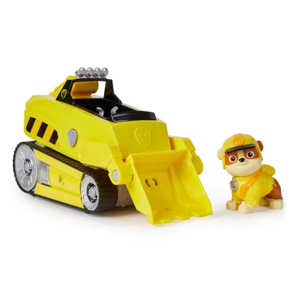 imagen de Paw Patrol: Jungle Pups Rubble minifigura con vehículo de rinoceronte - Spin Master 3