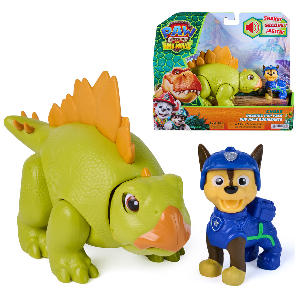 imagen de Paw Patrol La Película de Dinosaurios: Figura de Chase con Rugido - Spin Master 1