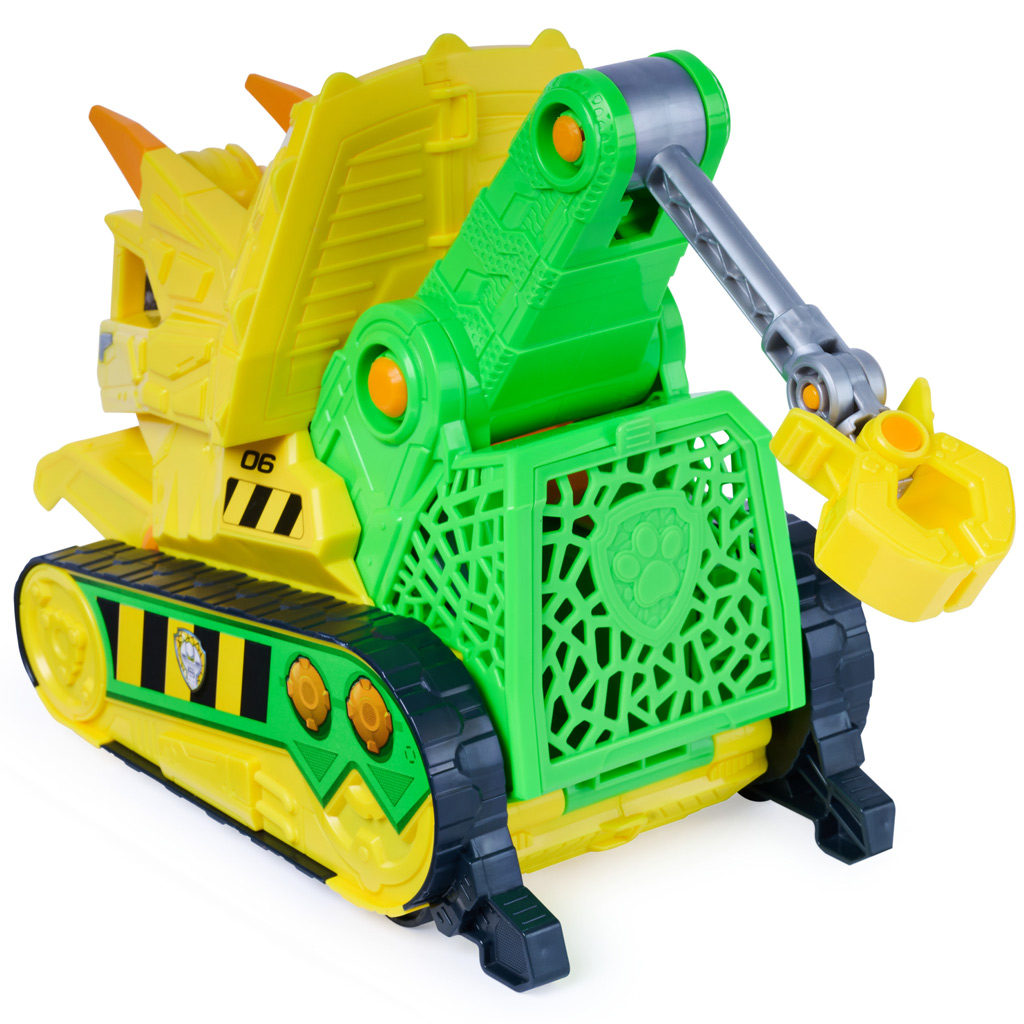 imagen de Paw Patrol La Película de Dinosaurios: Vehículo de Rescate Chomp & Rescue con figura de Rubble - Spin Master 3