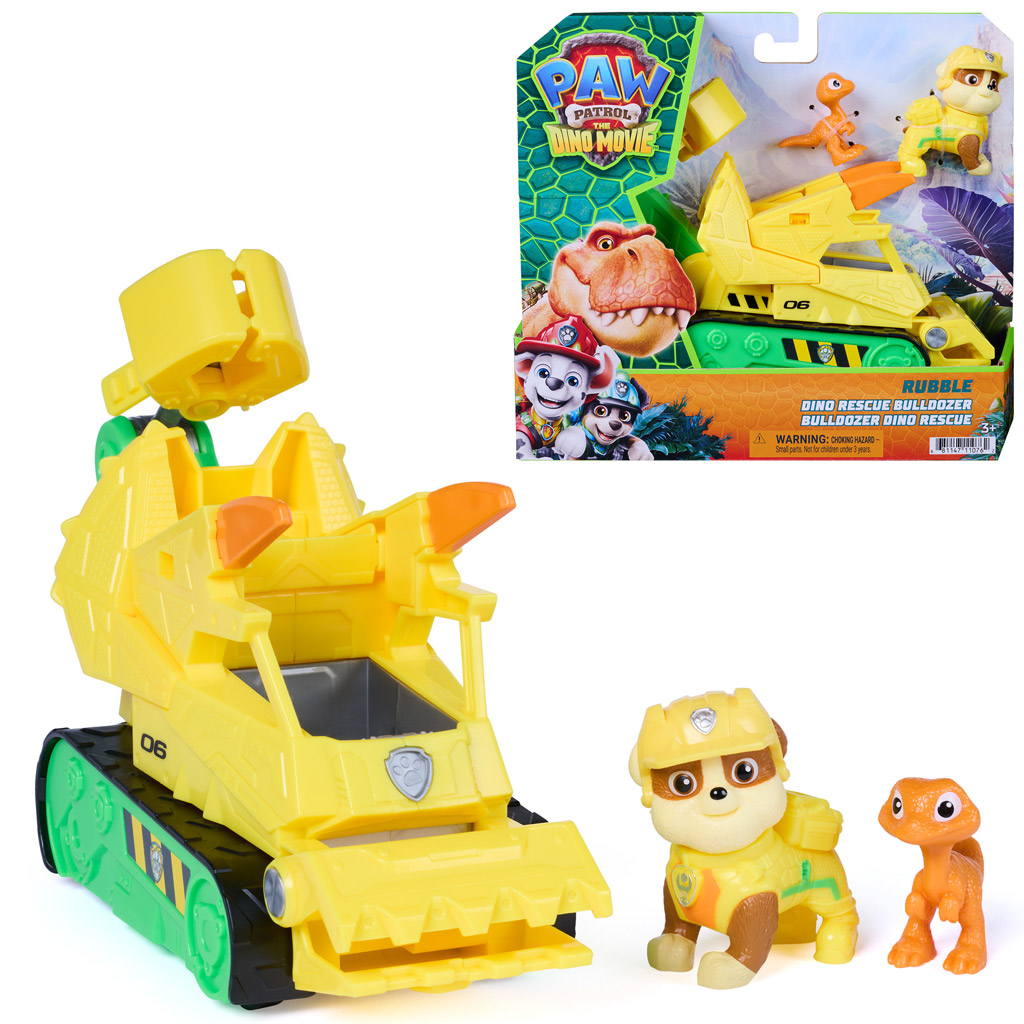 imagen de Paw Patrol La Película de Dinosaurios: Vehículo de Rubble - Spin Master 1