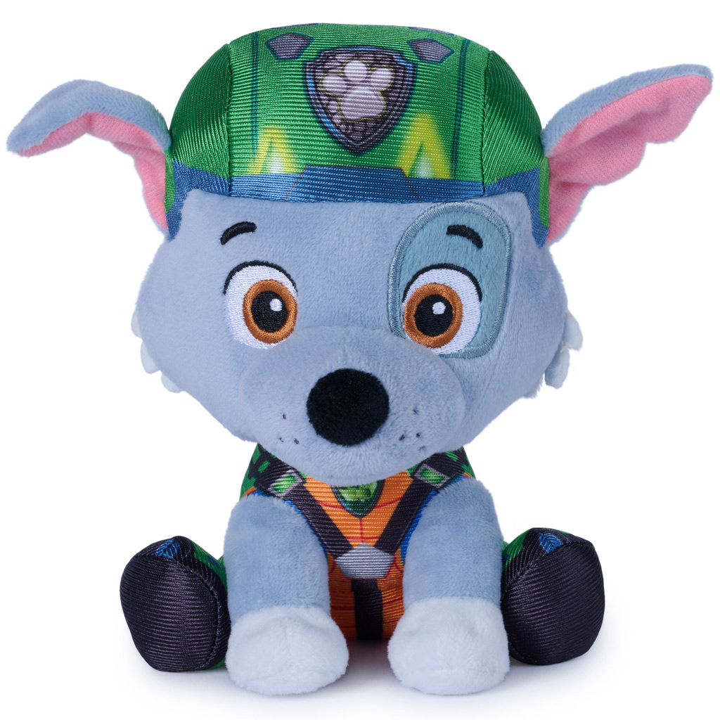 imagen de Paw Patrol La Película de los Dinosaurios Figura de peluche Rocky 15cm - Spin Master 1