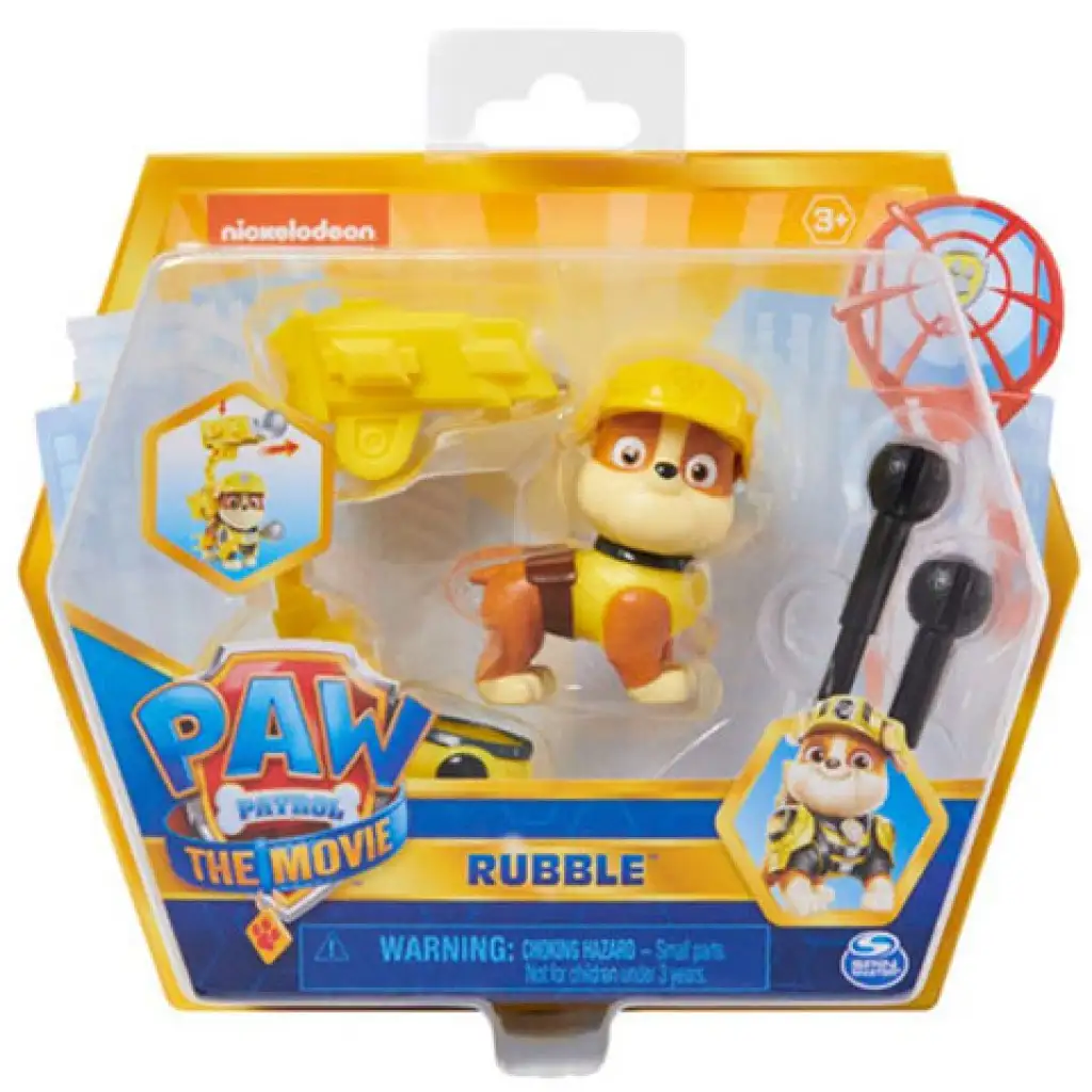 imagen de Paw Patrol - La película: Figura de héroe Rubble 7cm - Spin Master 1