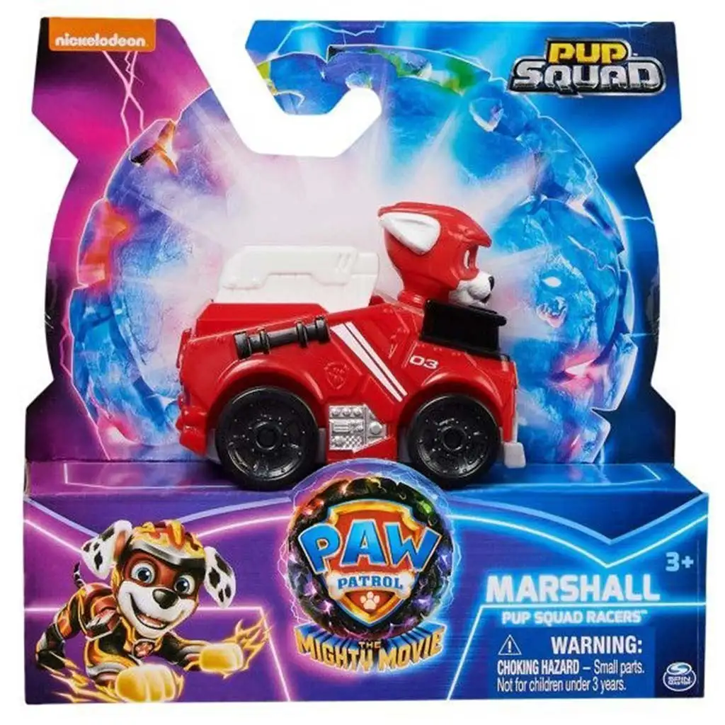 imagen de Paw Patrol La Película: Pup Squad Racers Marshall figura de minifigura con vehículo - Spin Master 1