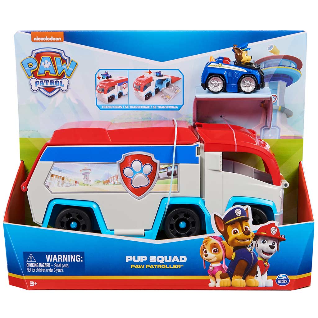 imagen de Paw Patrol: PUP Squad vehículo de transporte con figura de Chase - Spin Master 1