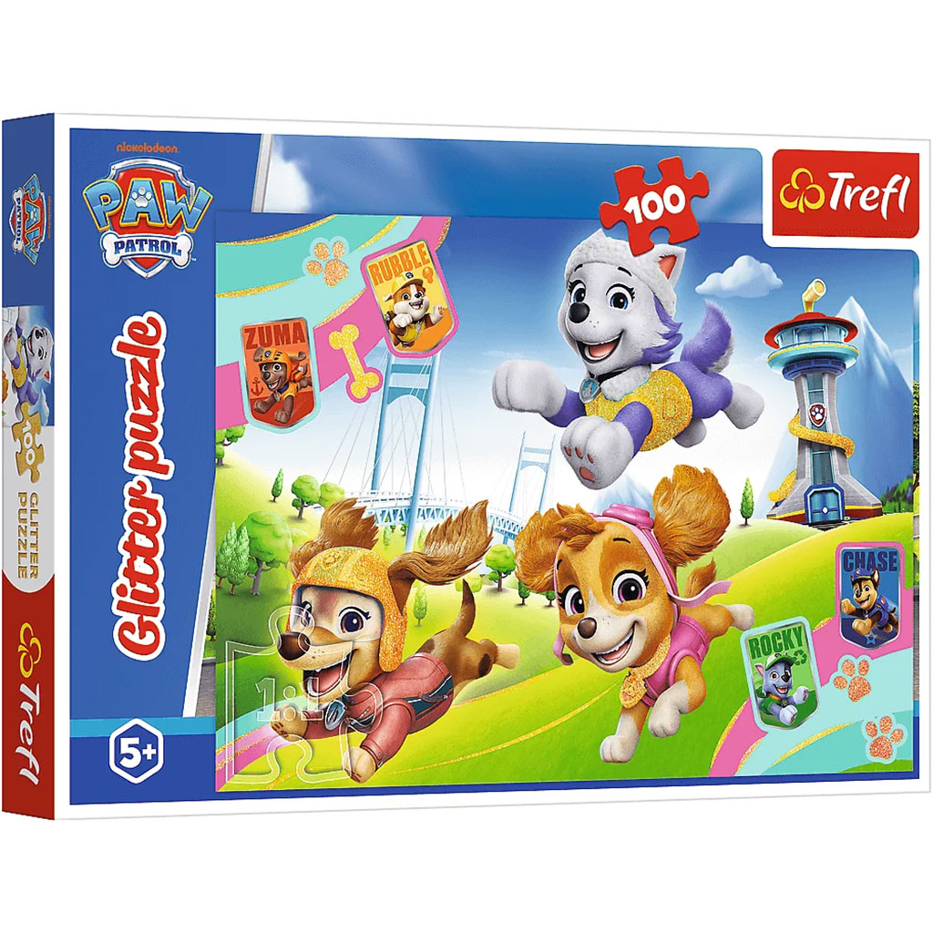 imagen de Paw Patrol puzzle de glitter de 100 piezas - Trefl 1