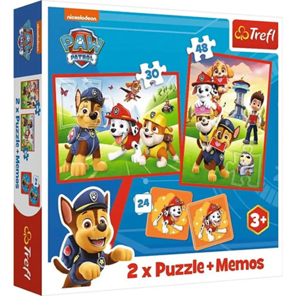 imagen de Paw Patrol rompecabezas y juego de memoria 2 en 1 - Trefl 1