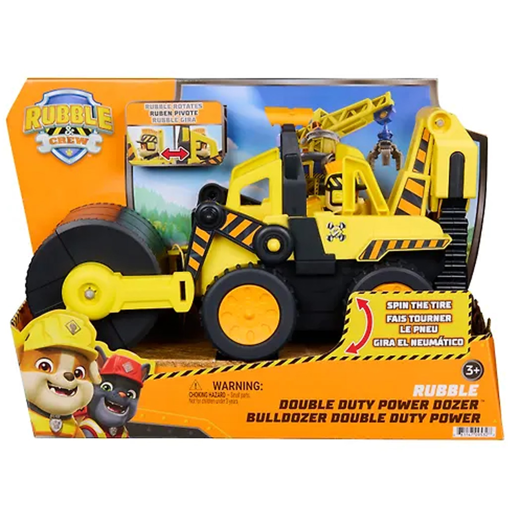 imagen de Paw Patrol: Rubble y su equipo Doble Bulldozer con figura de Rubble - Spin Master 1