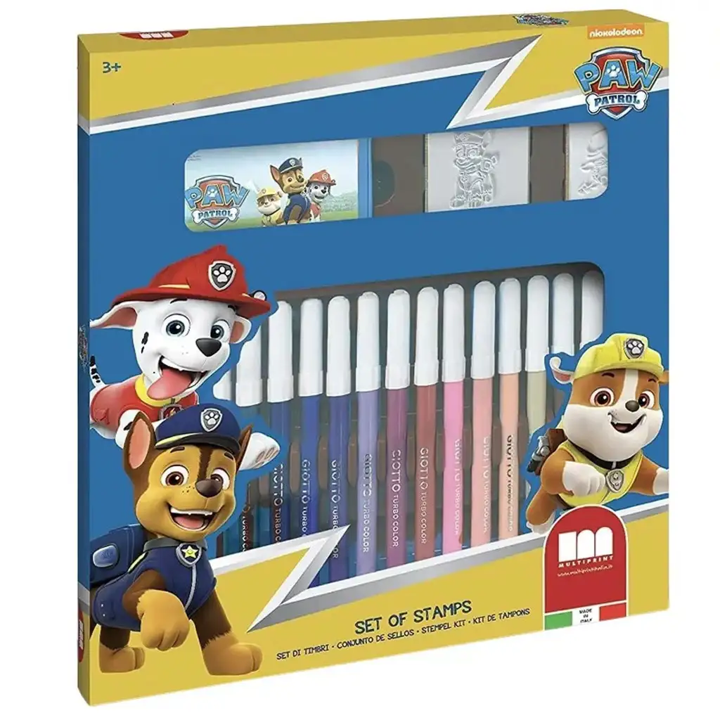 imagen de Paw Patrol set de sellos de 18 piezas con rotuladores - Multiprint 1