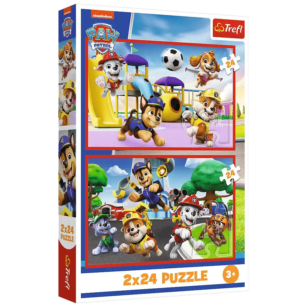 imagen de Paw Patrol un día de juego 2x24 piezas puzzle - Trefl 1