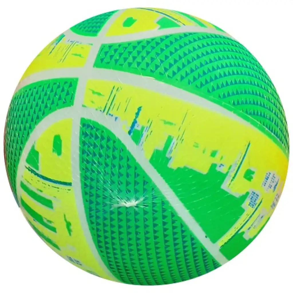 imagen de Pelota de goma con diseño de baloncesto neón de 22 cm en varias versiones 3