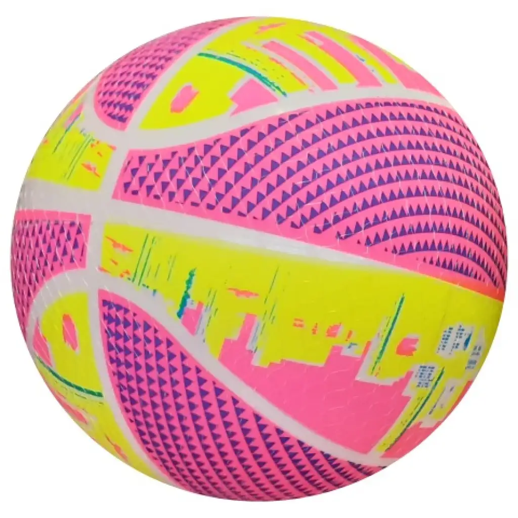 imagen de Pelota de goma con diseño de baloncesto neón de 22 cm en varias versiones 1