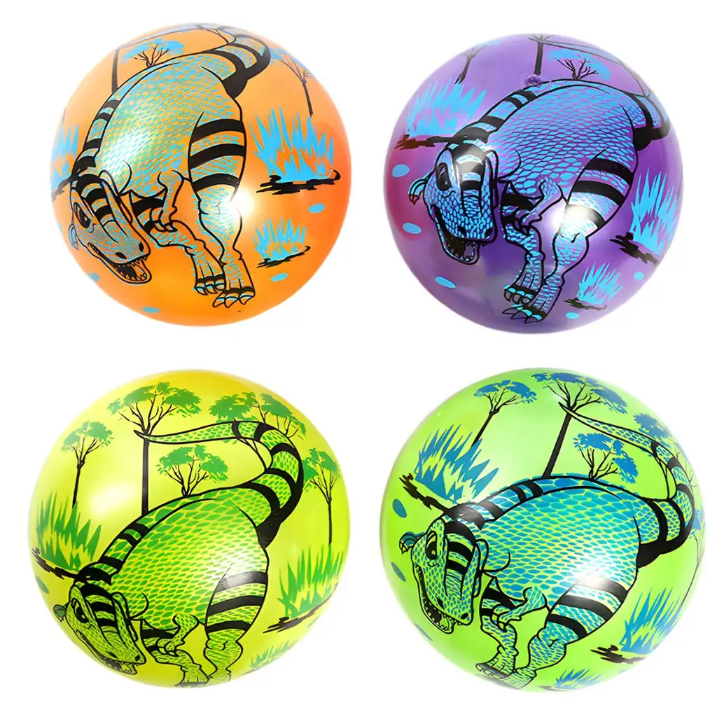 imagen de Pelota de goma con diseño de dinosaurio de 23 cm en varias versiones de color 1