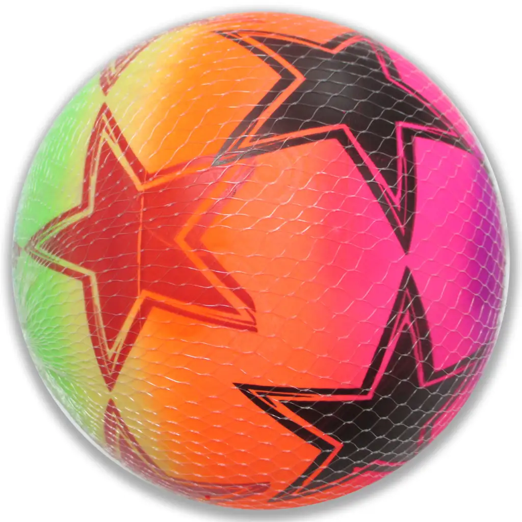 imagen de Pelota de goma con diseño de estrellas de colores 23cm 1
