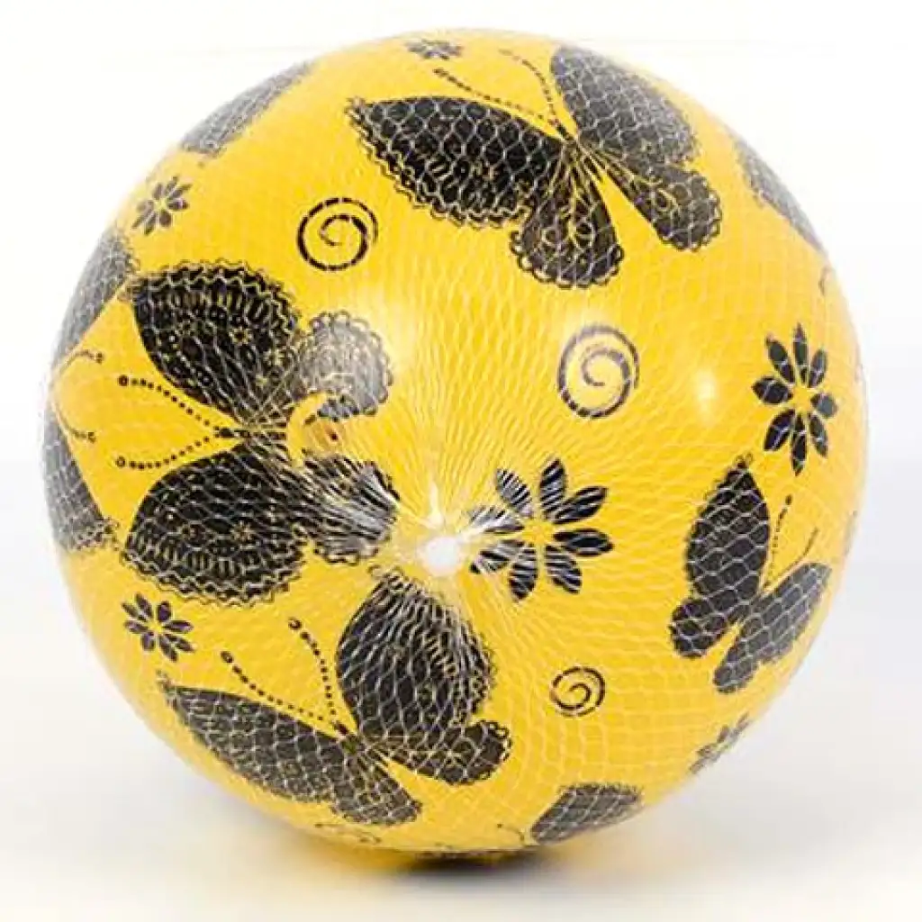 imagen de Pelota de goma con diseño de mariposa de 23 cm en varias versiones 1ud 1
