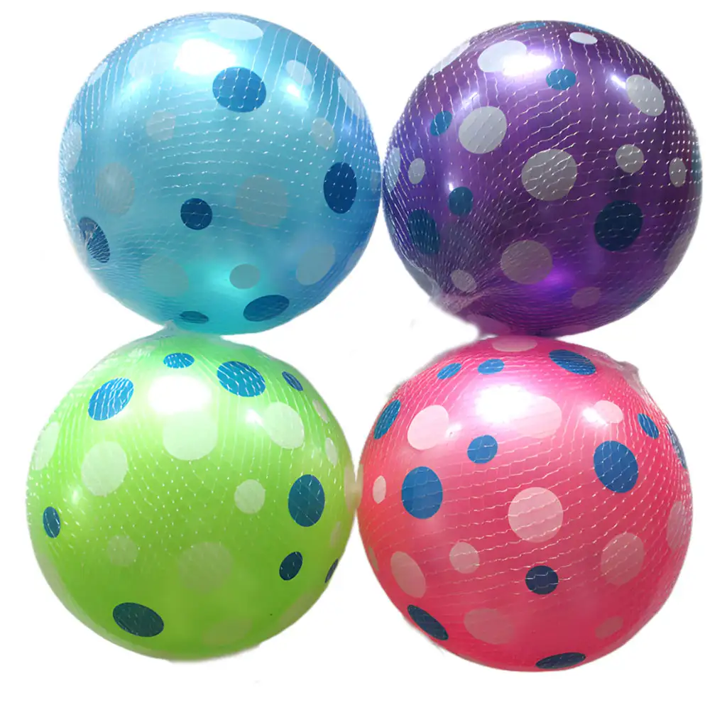 imagen de Pelota de goma con diseño de puntos de 23 cm en varias versiones 1