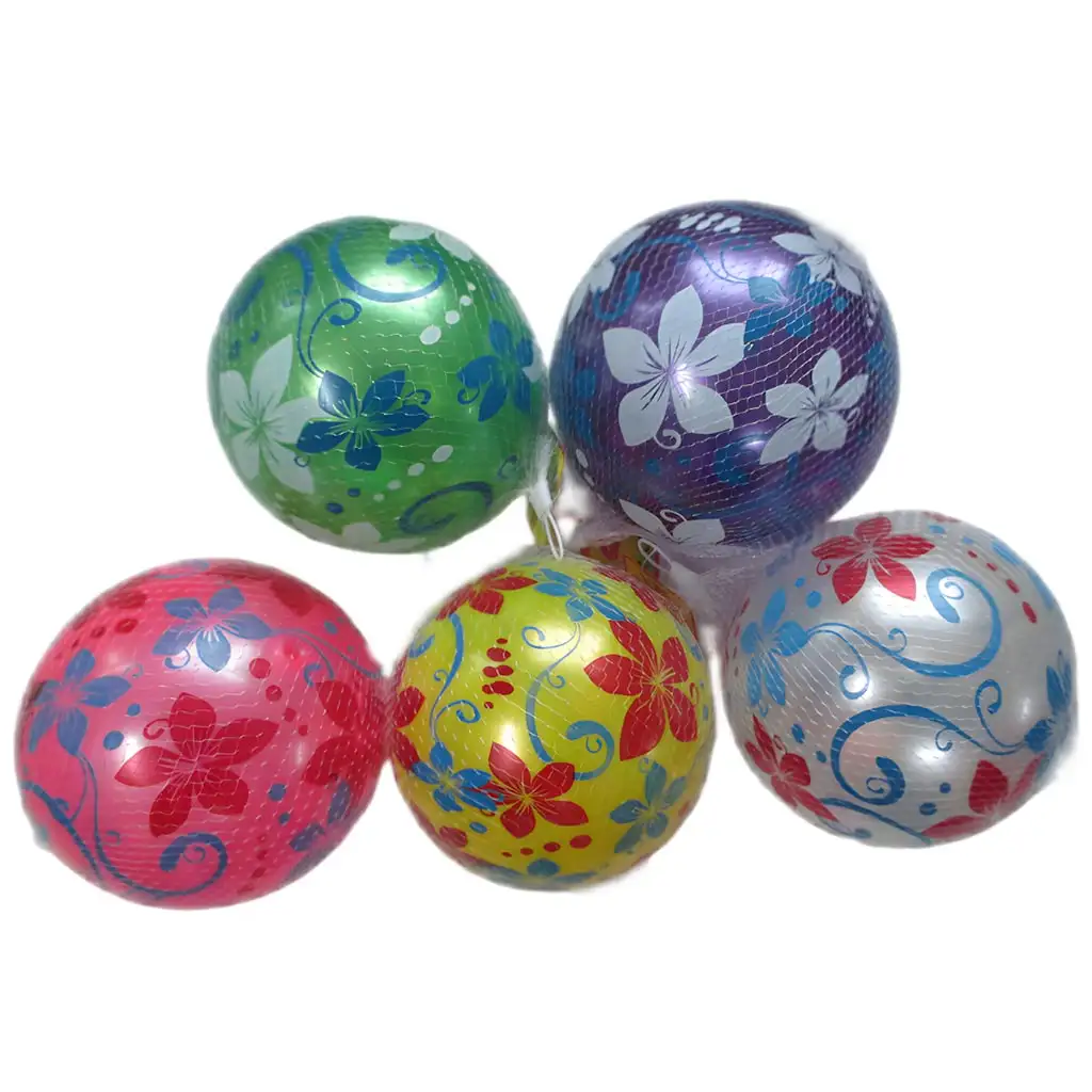 imagen de Pelota de goma con estampado de flores de 23 cm en varias versiones de color 1