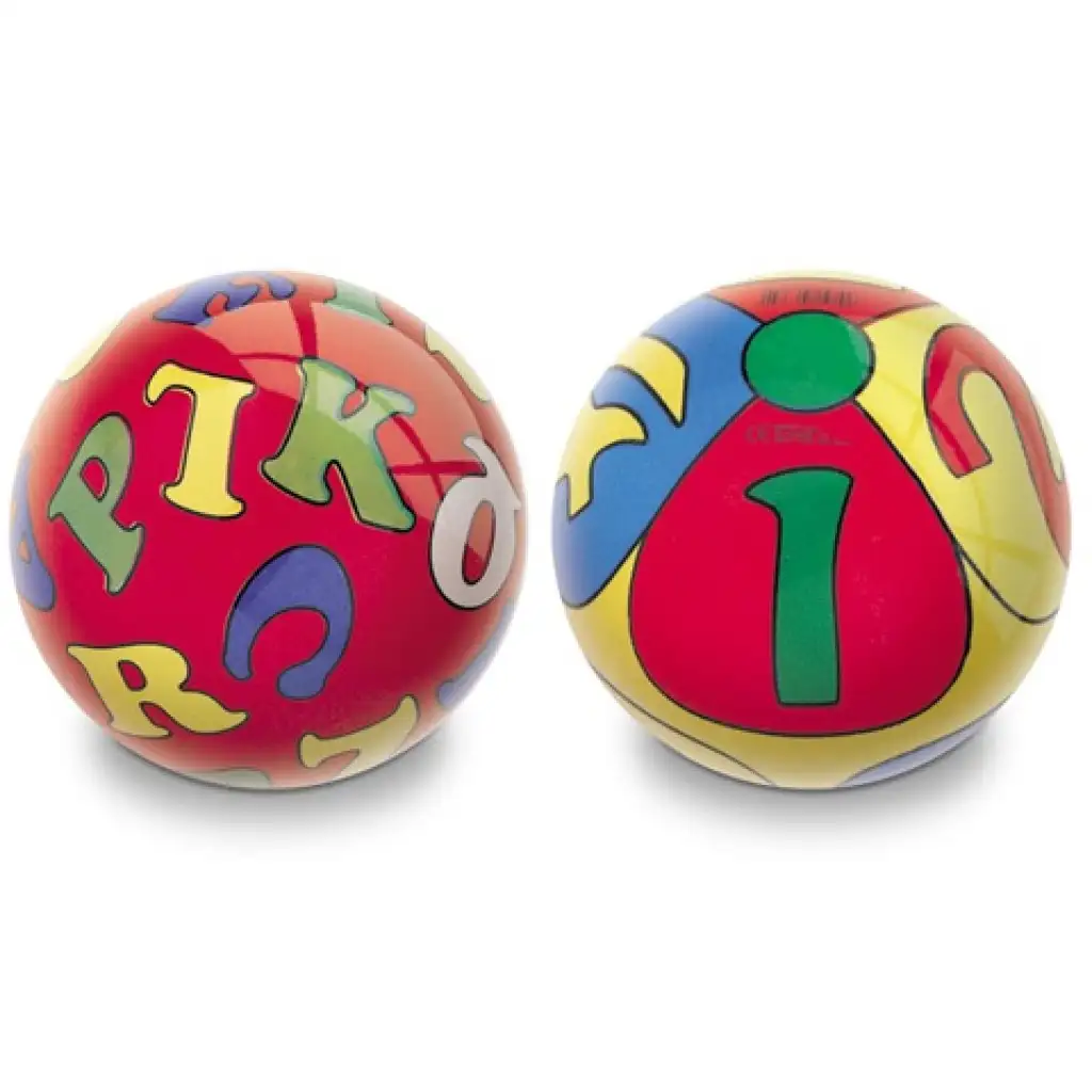 imagen de Pelota de goma con letras y números 14cm - Mondo Toys 1