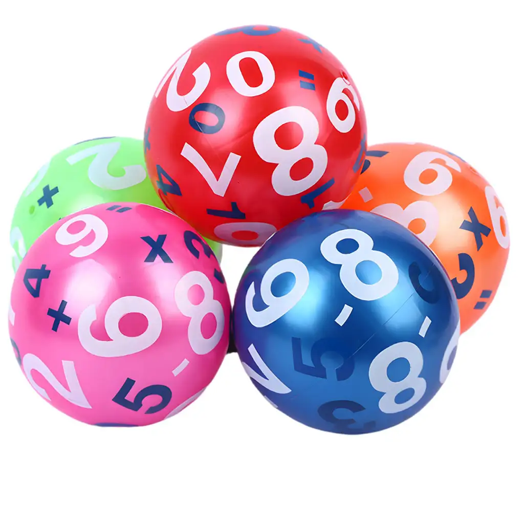 imagen de Pelota de goma numerada de 23 cm en varios colores 1