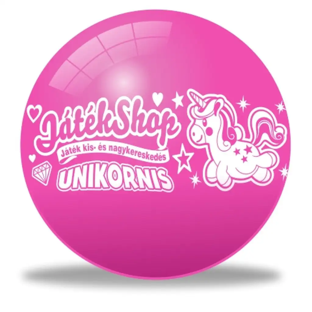 imagen de Pelota de goma rosa unicornio 22cm 1