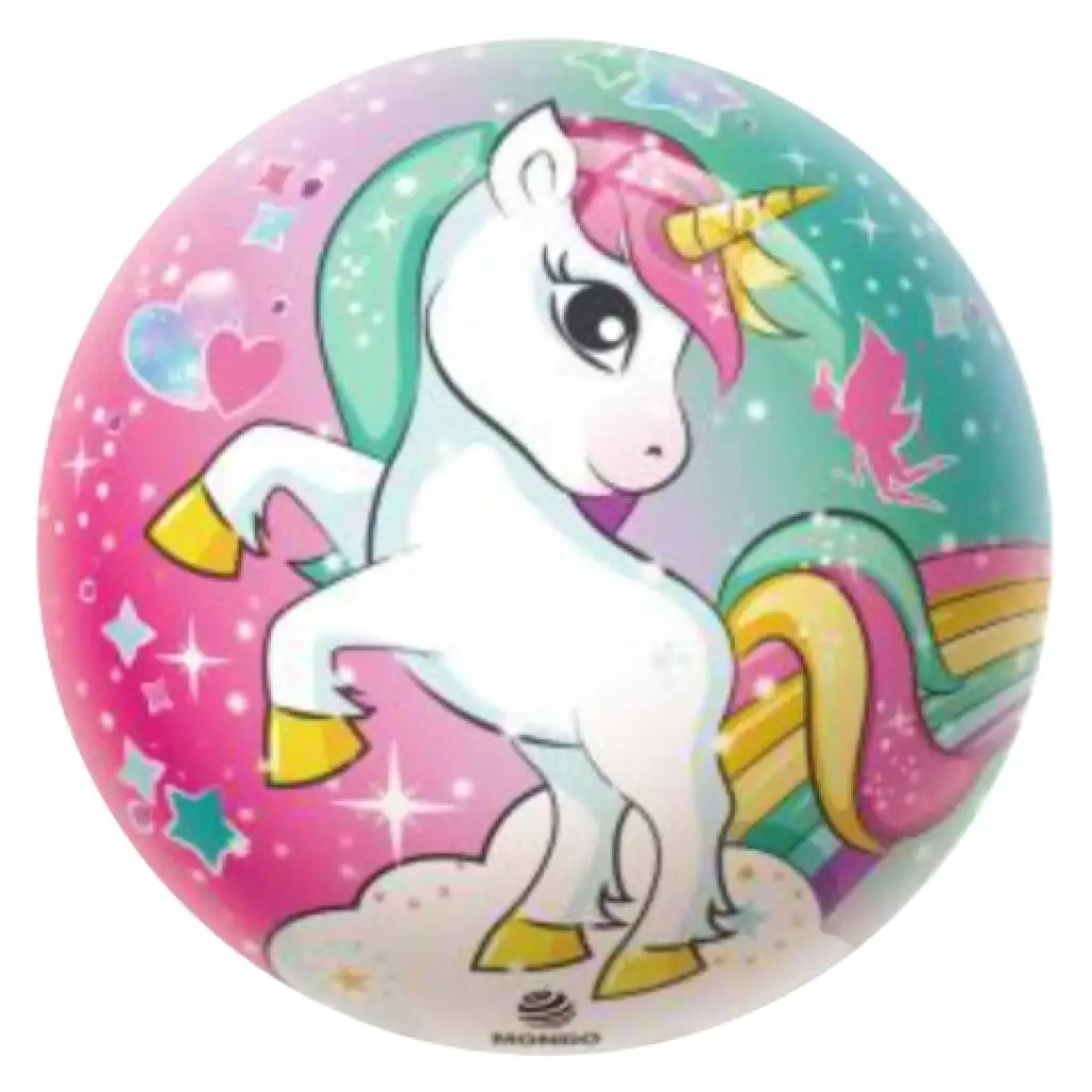 imagen de Pelota de goma unicornio de 14 cm 1