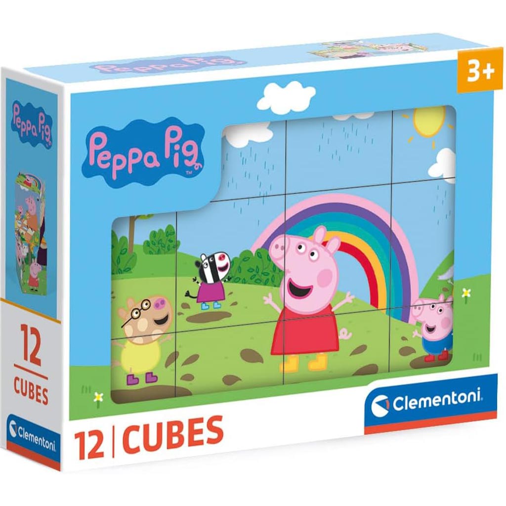 imagen de Peppa cerdita 12 piezas cubo de cuentos - Clementoni 1