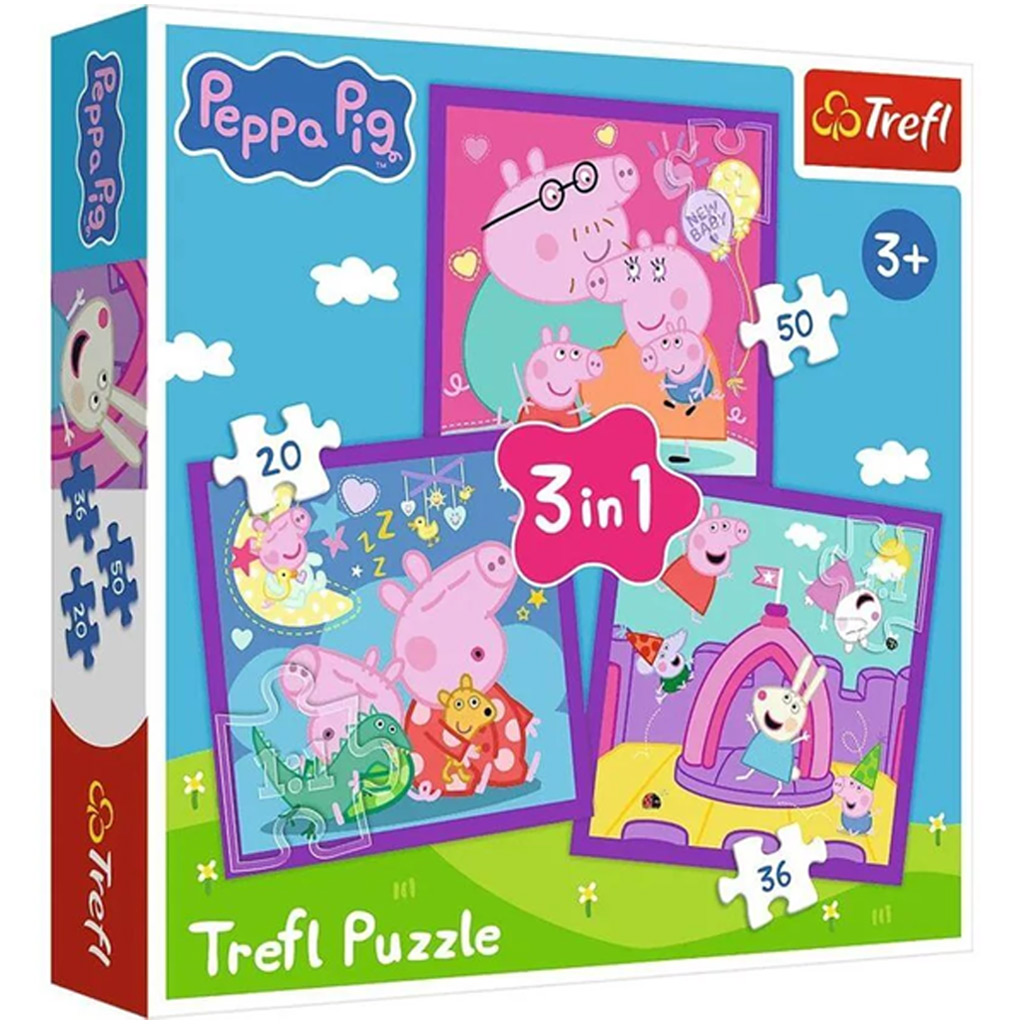 imagen de Peppa cerdita 3 en 1 20-36-50 piezas puzzle - Trefl 1