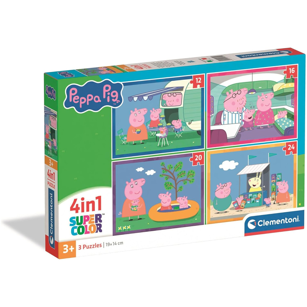 imagen de Peppa cerdita 4 en 1 Supercolor puzzle - Clementoni 1