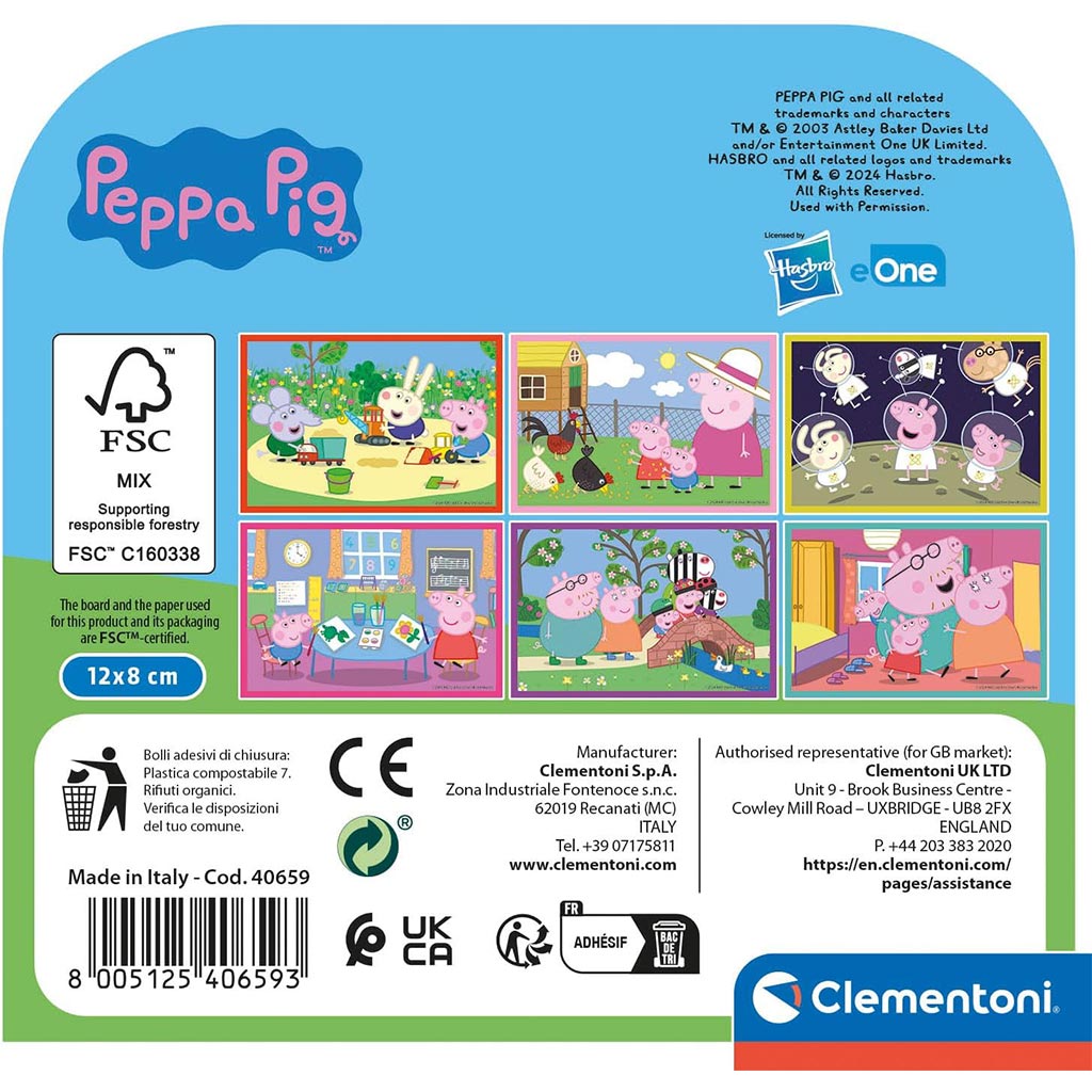 imagen de Peppa cerdita 6 piezas cubo de cuentos - Clementoni 2