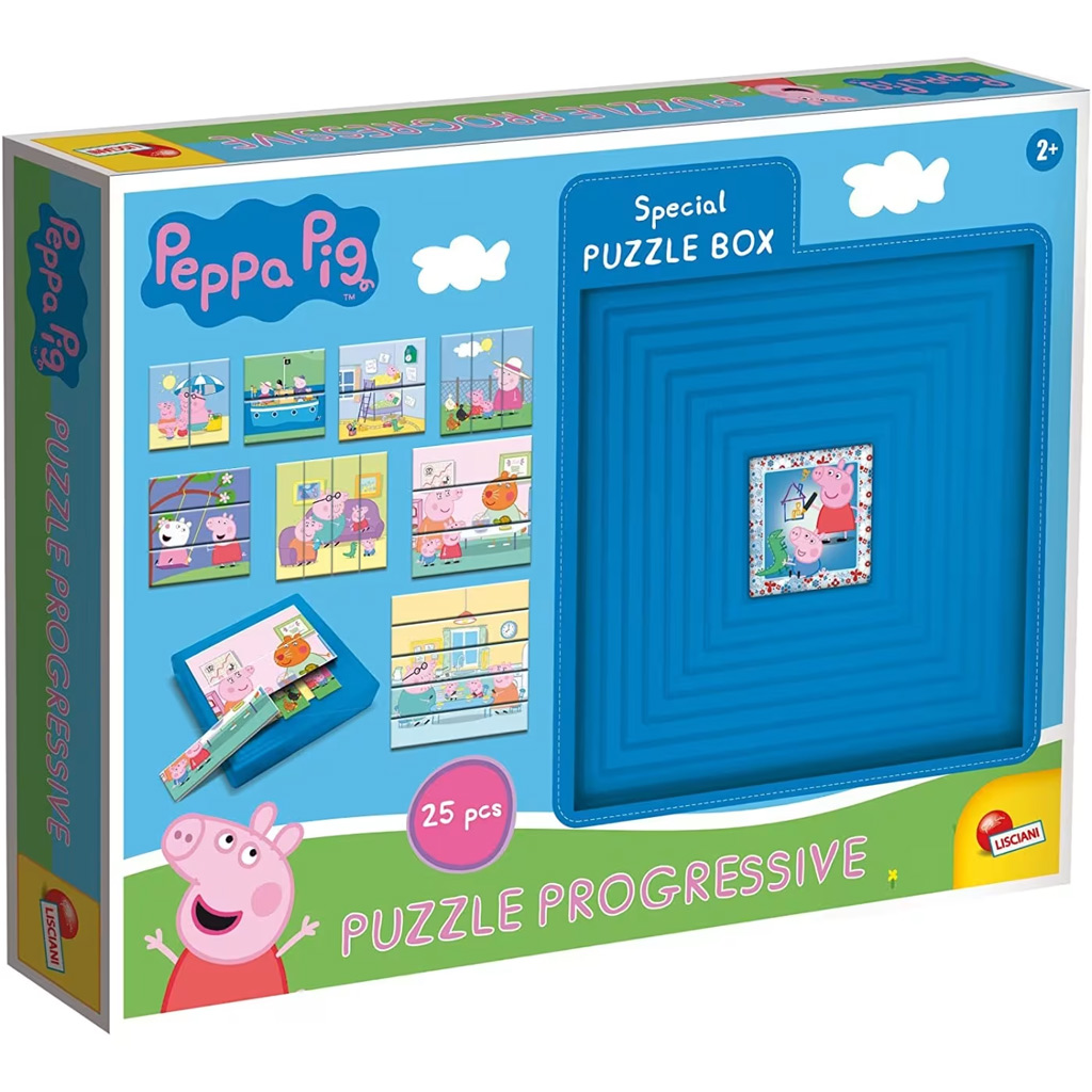 imagen de Peppa cerdita 8 en 1 25 piezas rompecabezas progresivo - Lisciani 1