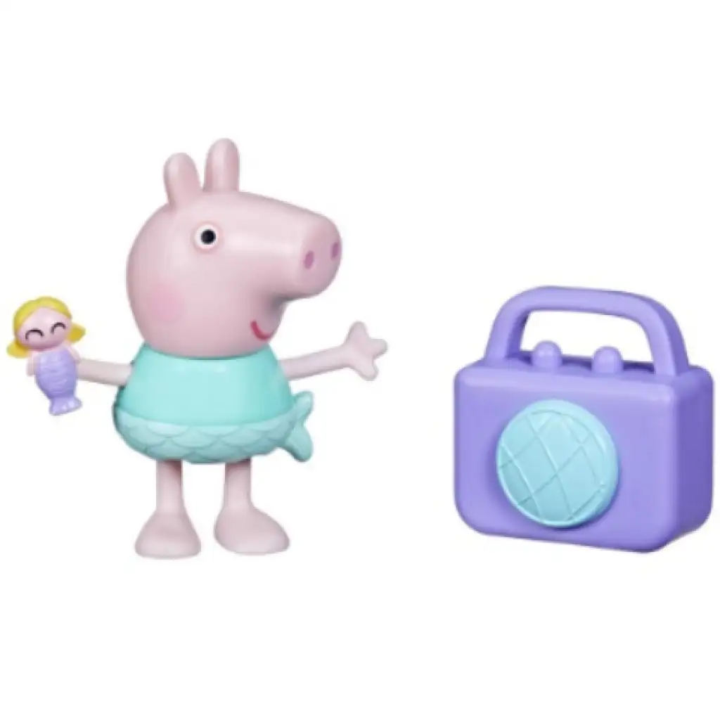 imagen de Peppa cerdita: Peppa cerdita en traje de sirena con figura de radio - Hasbro 1