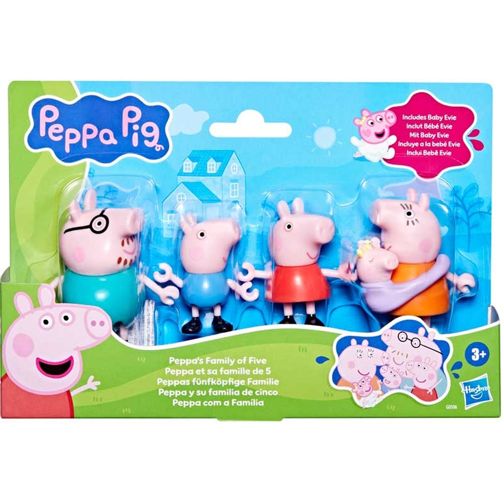 imagen de Peppa Cerdita: Set de figuras de la familia de cinco miembros de Peppa - Hasbro 1