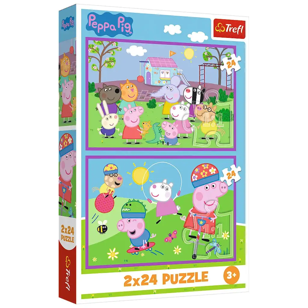 imagen de Peppa en el parque infantil 2x24 piezas puzzle - Trefl 1