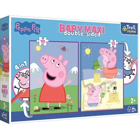 imagen de Peppa Pig rompecabezas 4 en 1 Baby Maxi de doble cara 2x10 piezas - Trefl 1