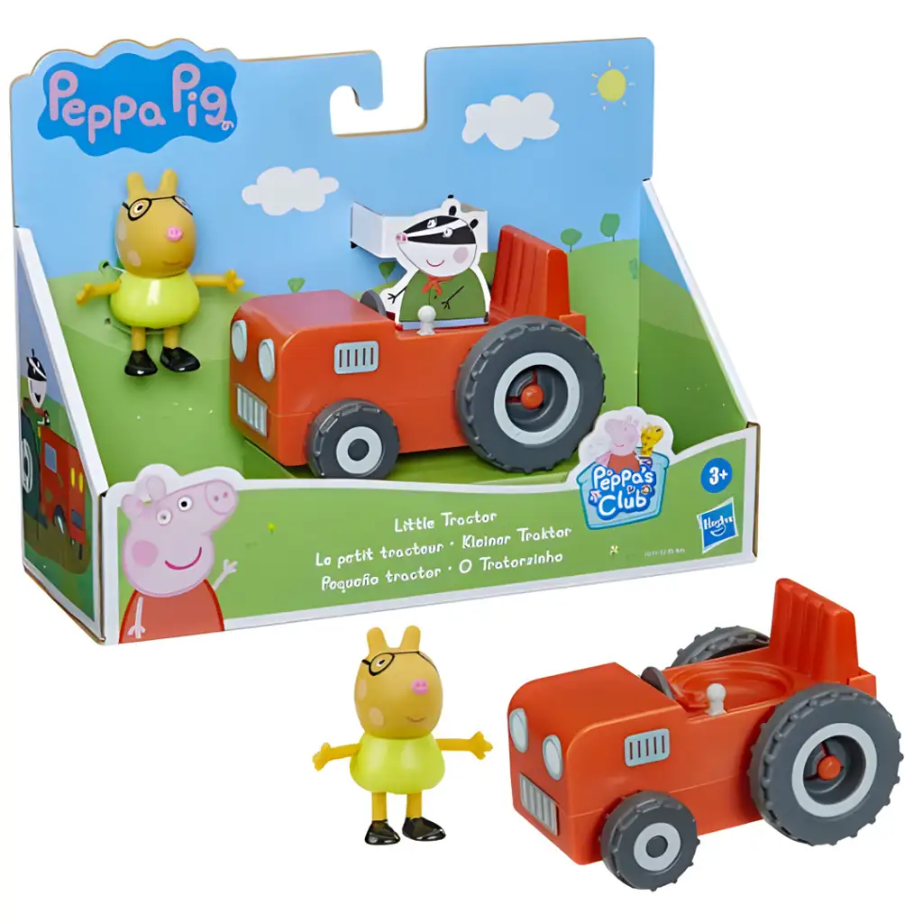 imagen de Peppa Pig: Set de figura de juguete de pequeño tractor y pony Pedro - Hasbro 1