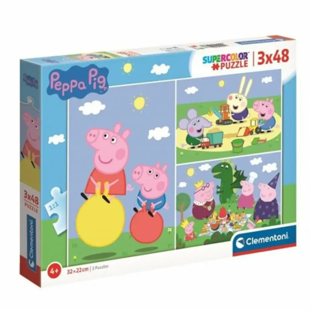 imagen de Peppa Pig set de rompecabezas de 3x48 piezas - Clementoni 1