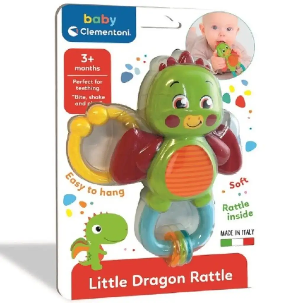 imagen de Pequeño dragón sonajero bebé colorido - Clementoni baby 1