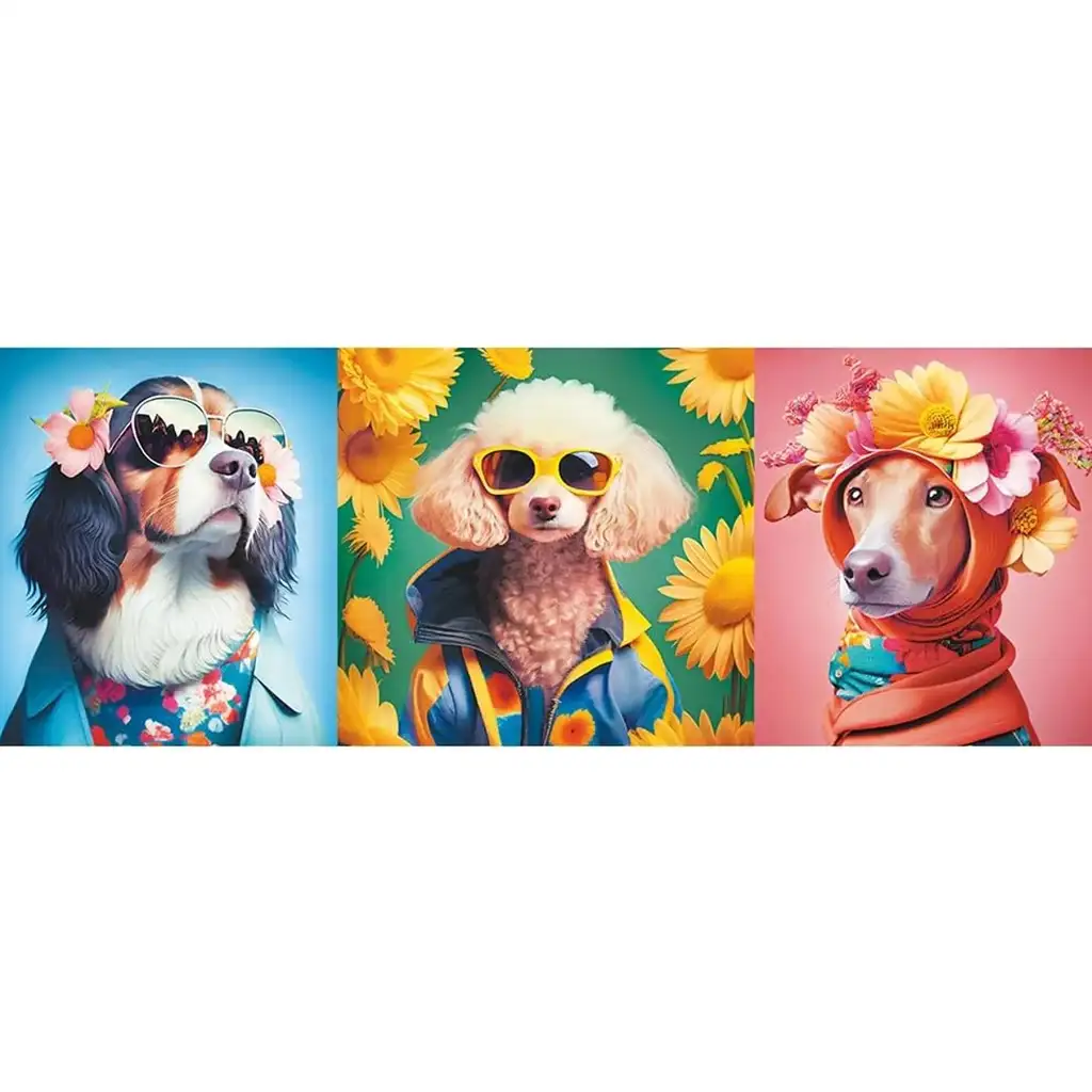 imagen de Perro desfile de moda panorama puzzle 500 piezas - Trefl 2