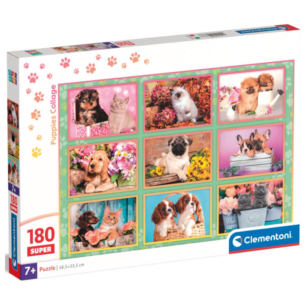 imagen de Perro y gatitos Super puzzle 180 piezas - Clementoni 1