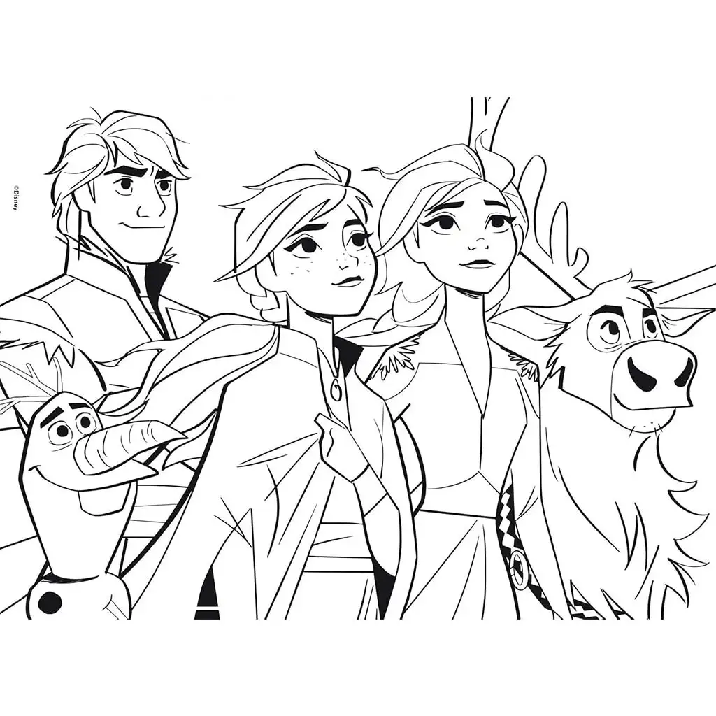 imagen de Personajes de Frozen 2 en 1 puzzle maxi de 24 piezas y libro para colorear 70x50cm - Lisciani 2