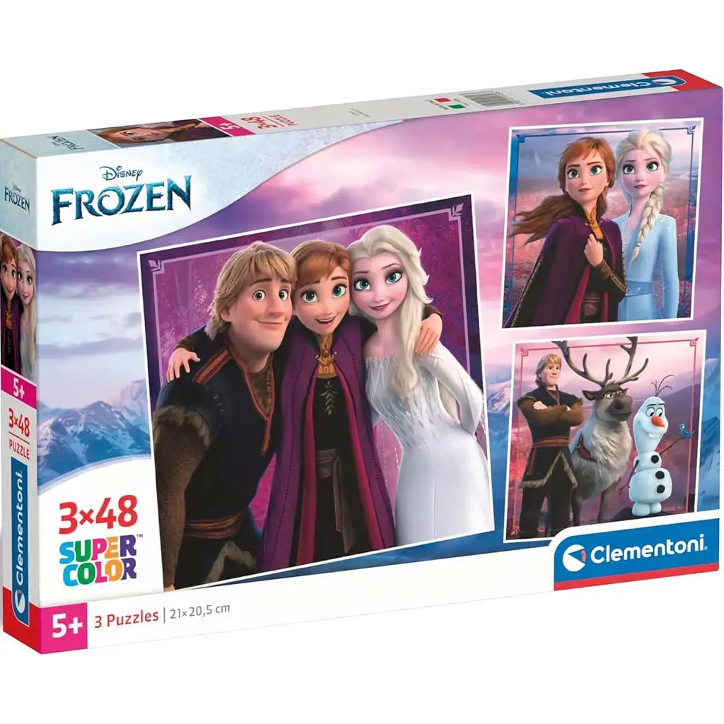 imagen de Personajes de Frozen 3x48 piezas Supercolor puzzle - Clementoni 1