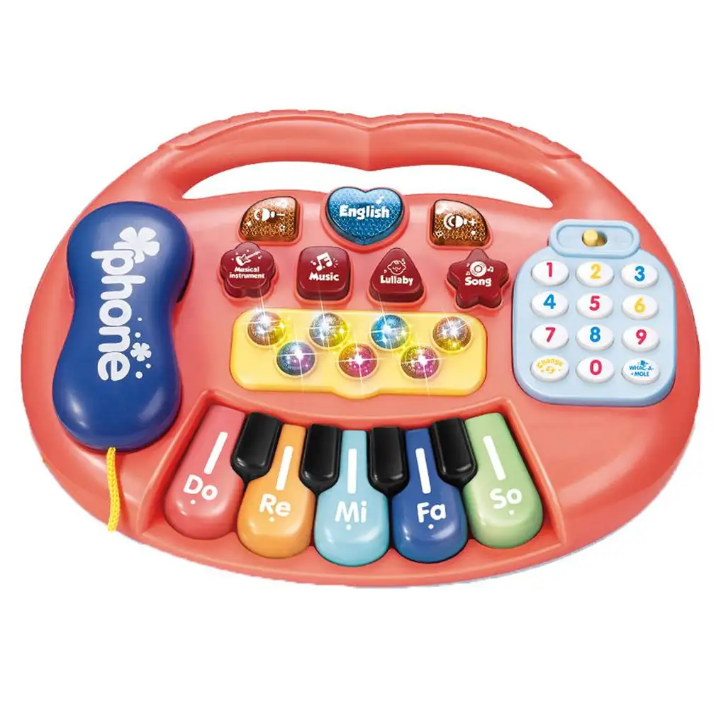 imagen de Piano eléctrico para bebés con luces y sonido, en dos versiones 1ud 2