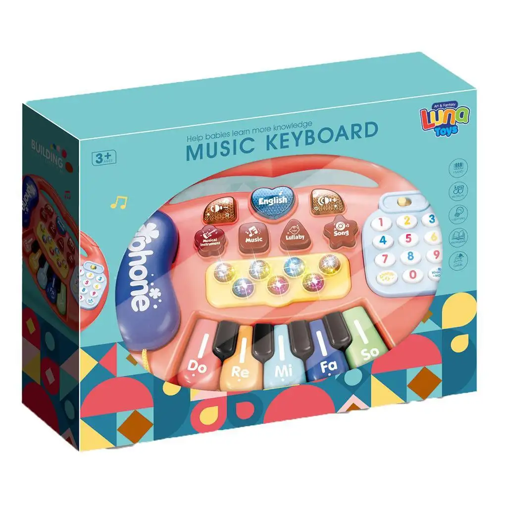 imagen de Piano eléctrico para bebés con luces y sonido, en dos versiones 1ud 5