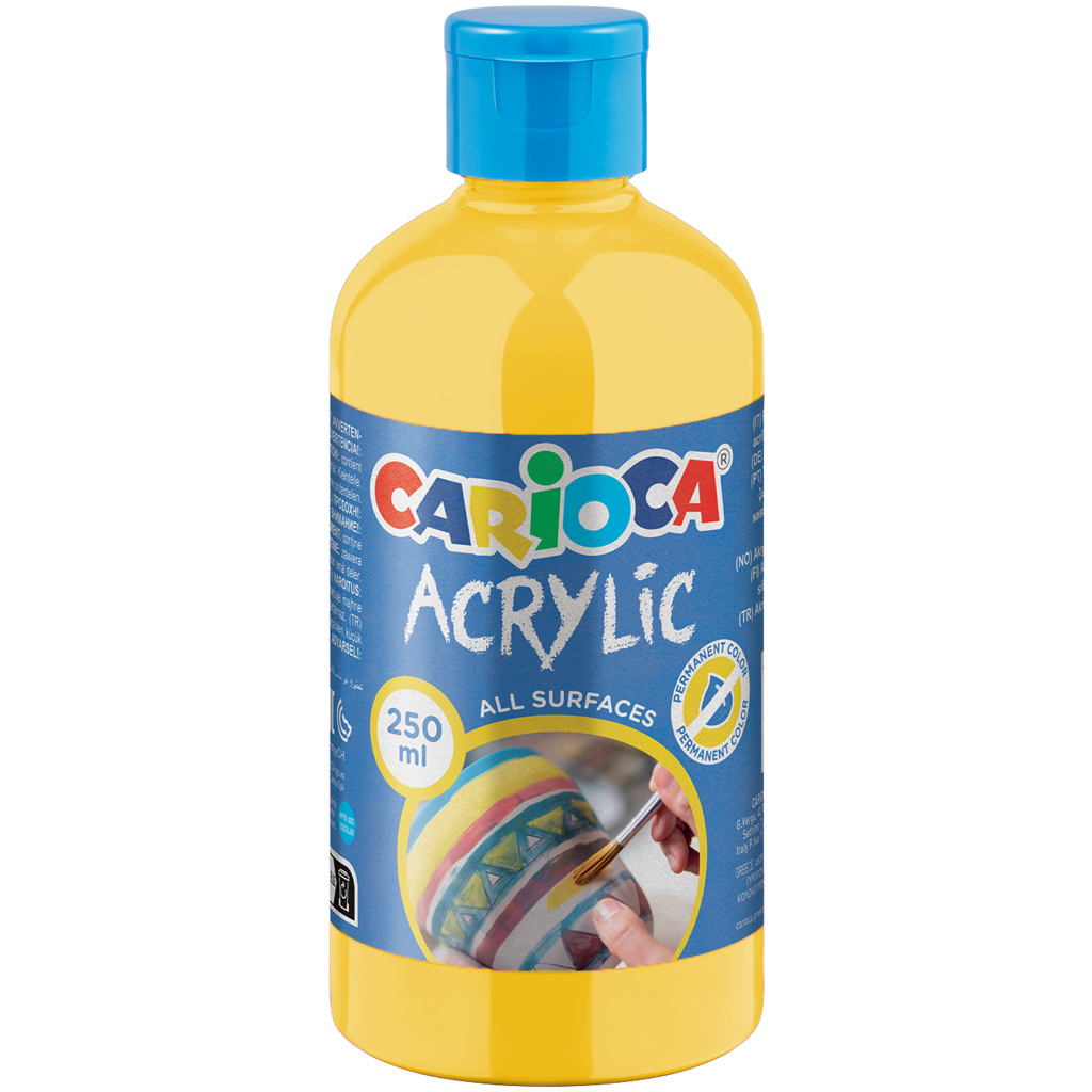 imagen de Pintura acrílica amarilla limón de 250 ml - Carioca 1