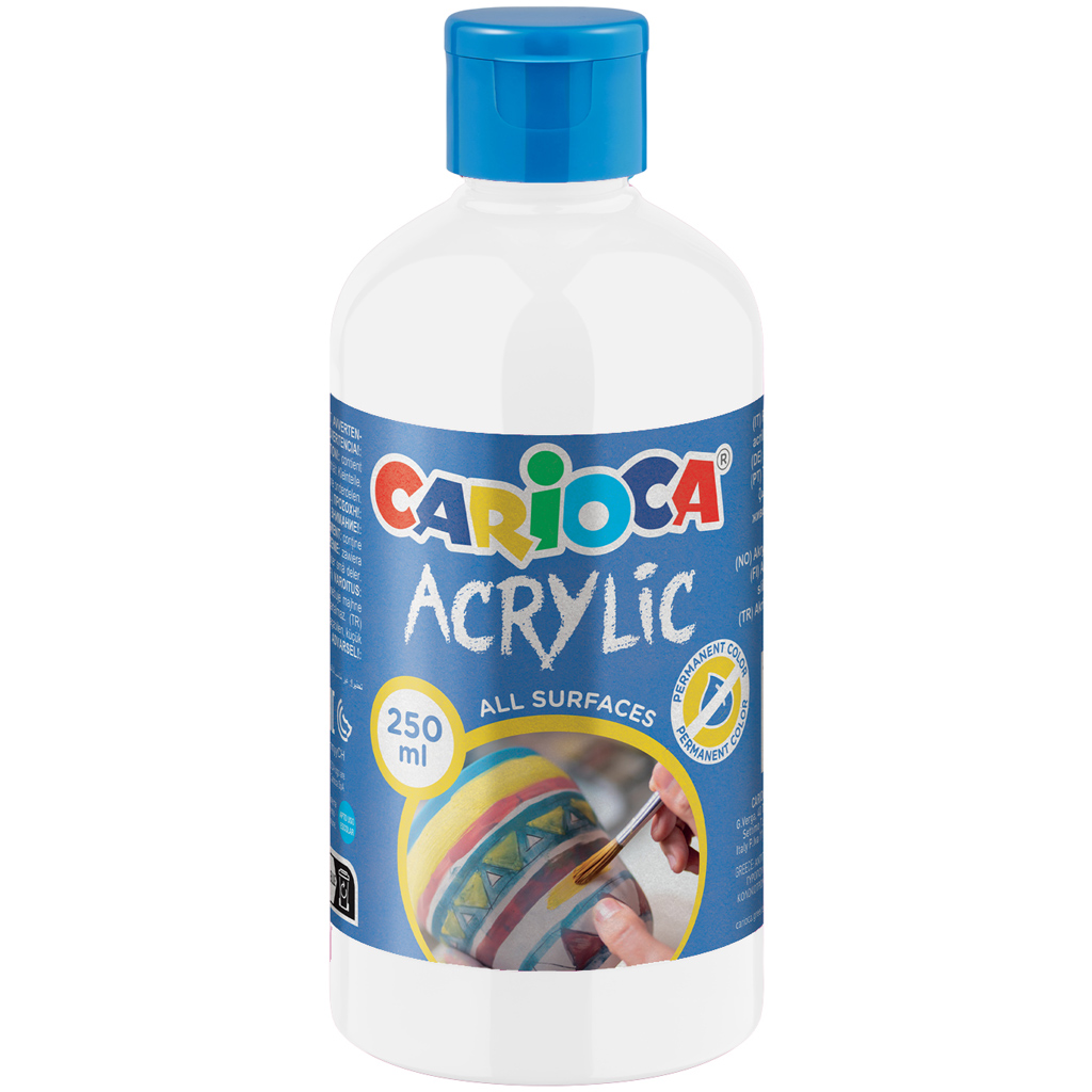 imagen de Pintura acrílica blanca de 250 ml - Carioca 1