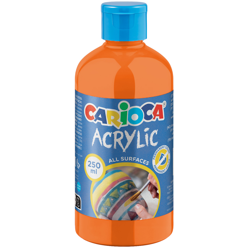 imagen de Pintura acrílica naranja 250ml - Carioca 1