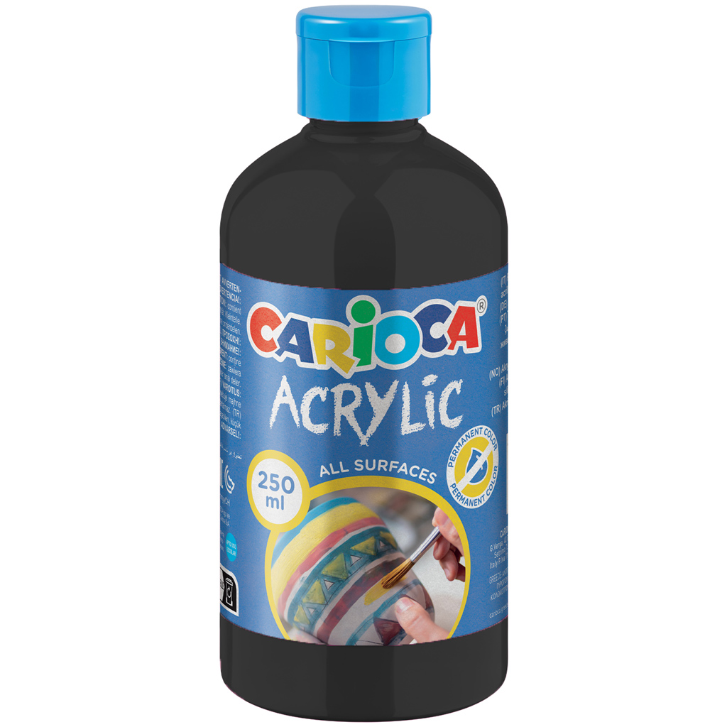 imagen de Pintura acrílica negra de 250 ml - Carioca 1